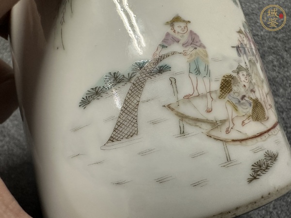 古玩陶瓷人物紋粉彩蓋缸真品鑒賞圖