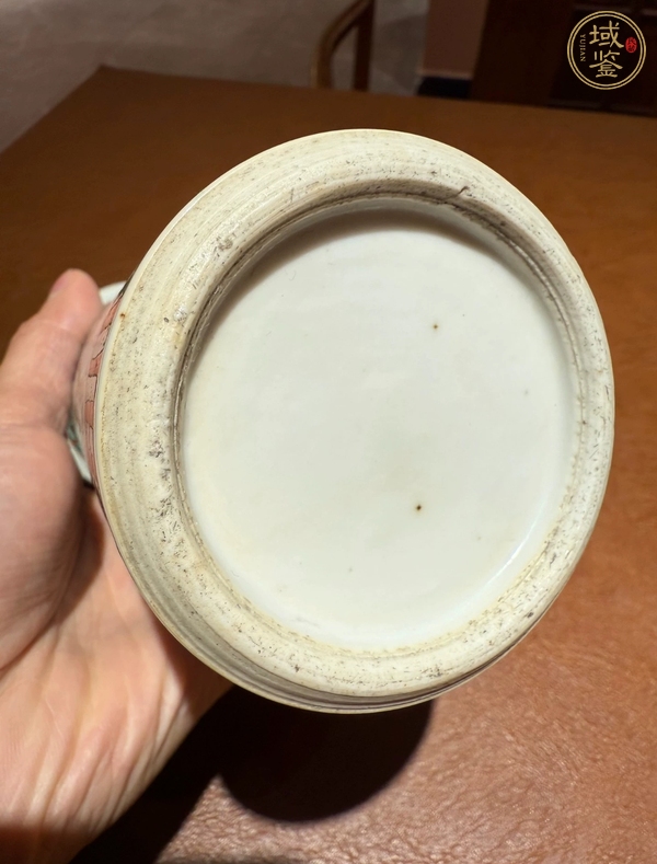 古玩陶瓷五彩魚藻紋箭筒真品鑒賞圖