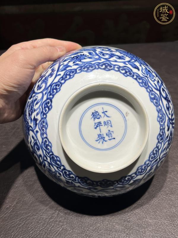 古玩陶瓷青花花卉紋碗真品鑒賞圖