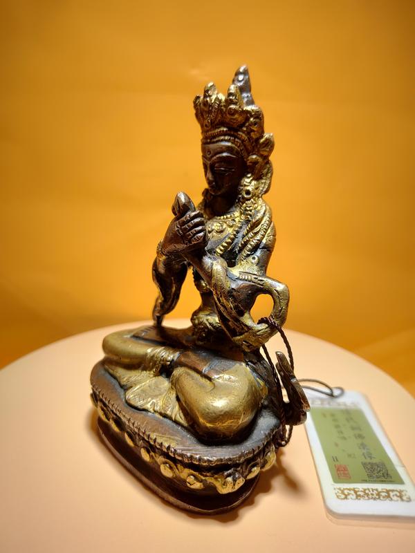 古玩銅器清代藏傳銅鎏金金剛總持佛珍品，聞德評(píng)級(jí)拍賣(mài)，當(dāng)前價(jià)格48000元