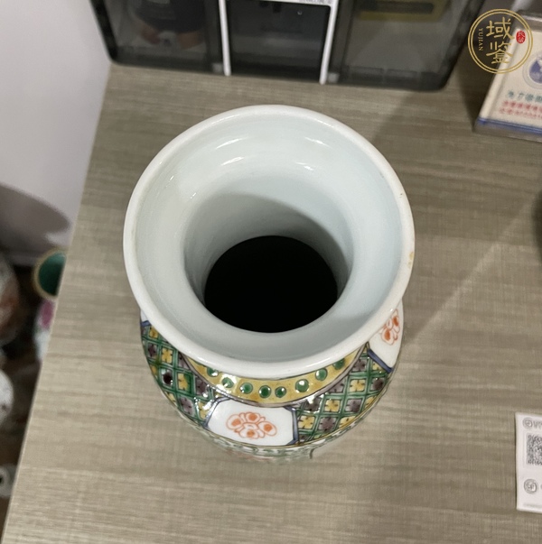 古玩陶瓷五彩花鳥紋棒槌瓶真品鑒賞圖