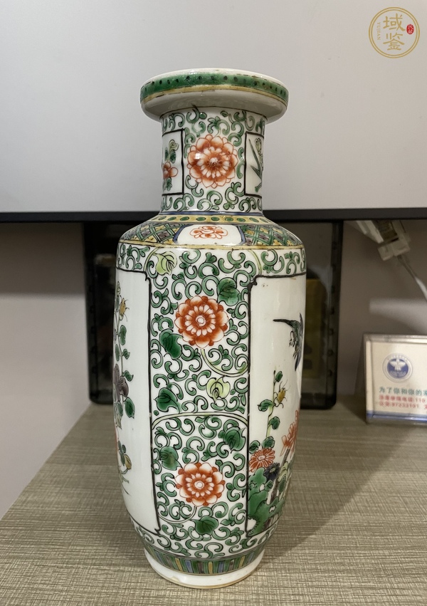 古玩陶瓷五彩花鳥紋棒槌瓶真品鑒賞圖