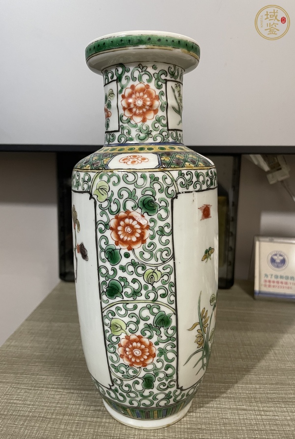 古玩陶瓷五彩花鳥紋棒槌瓶真品鑒賞圖