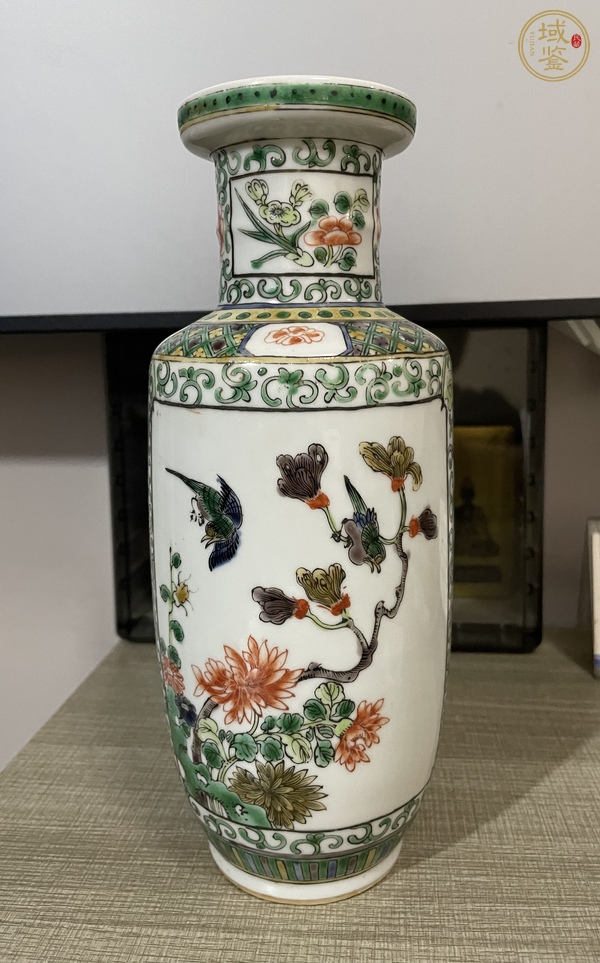 古玩陶瓷五彩花鳥紋棒槌瓶真品鑒賞圖