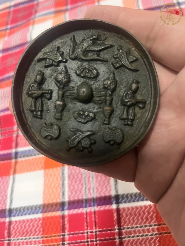 古玩銅器多寶人物鏡真品鑒賞圖