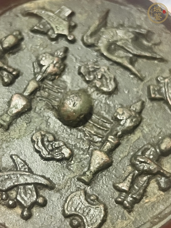 古玩銅器多寶人物鏡真品鑒賞圖