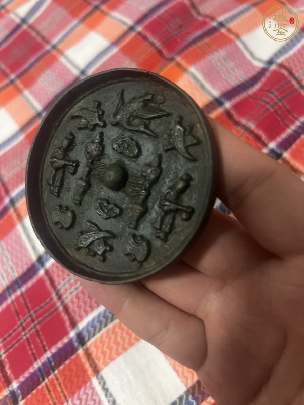 古玩銅器多寶人物鏡真品鑒賞圖