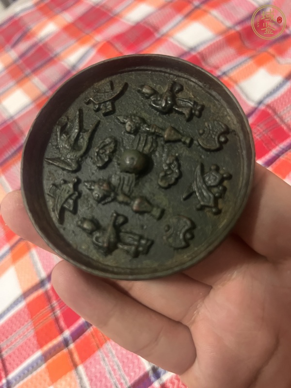 古玩銅器多寶人物鏡真品鑒賞圖