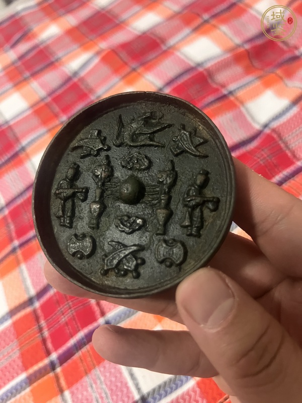 古玩銅器多寶人物鏡真品鑒賞圖