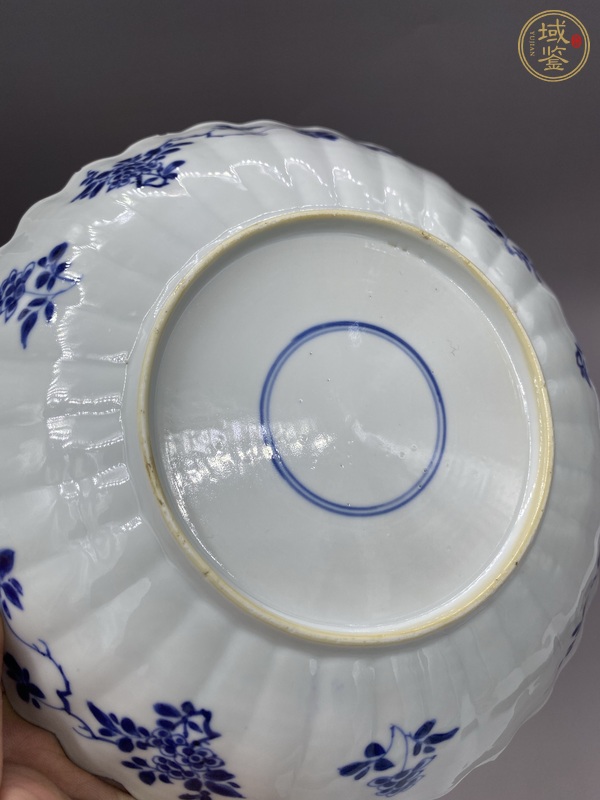 古玩陶瓷青花五彩海螺紋盤真品鑒賞圖