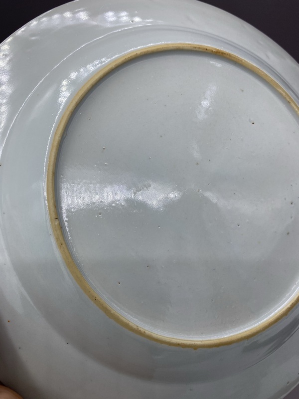 古玩陶瓷清雍正時期 吹簫引鳳故事題材粉彩折沿大盤拍賣，當前價格9000元