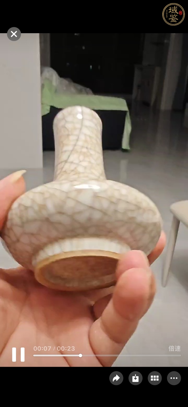 古玩陶瓷哥釉荸薺瓶真品鑒賞圖