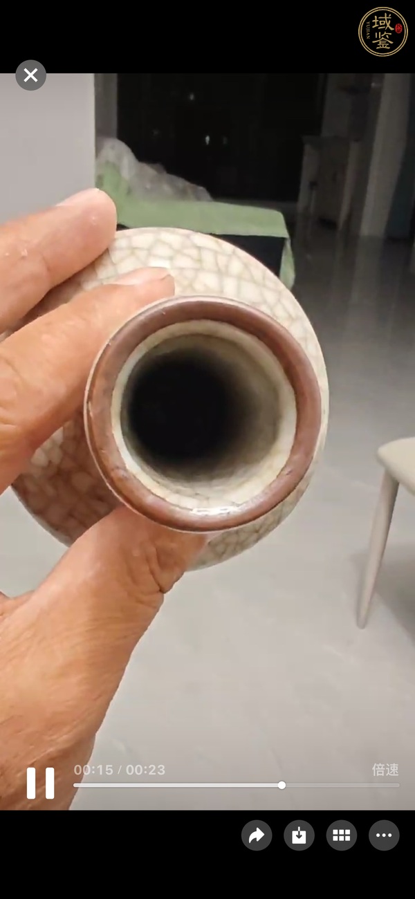 古玩陶瓷哥釉荸薺瓶真品鑒賞圖