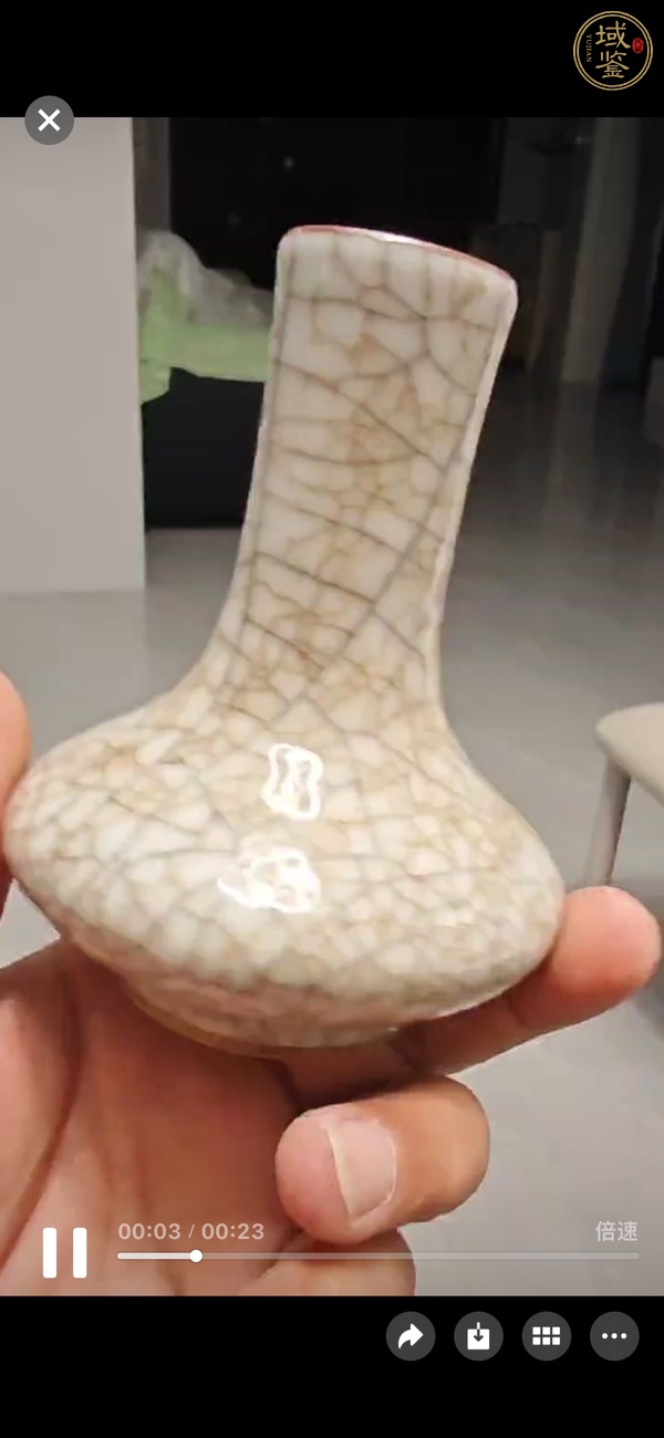 古玩陶瓷哥釉荸薺瓶真品鑒賞圖
