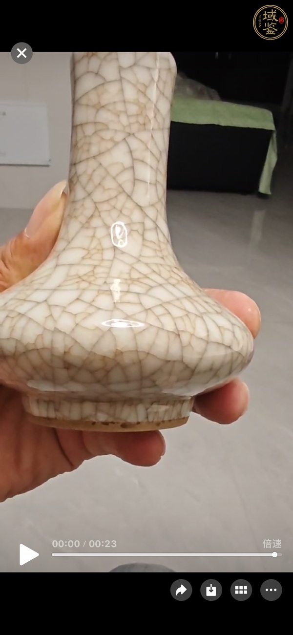 古玩陶瓷哥釉荸薺瓶真品鑒賞圖
