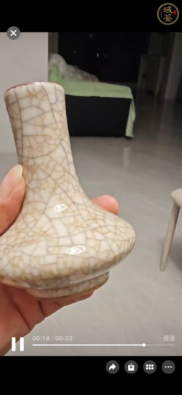古玩陶瓷哥釉荸薺瓶真品鑒賞圖