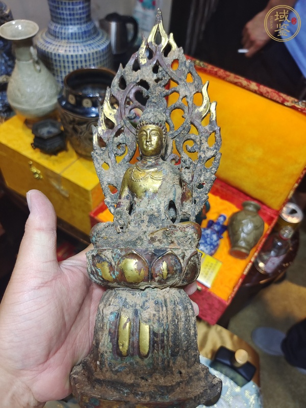 古玩銅器銅鎏金佛像真品鑒賞圖