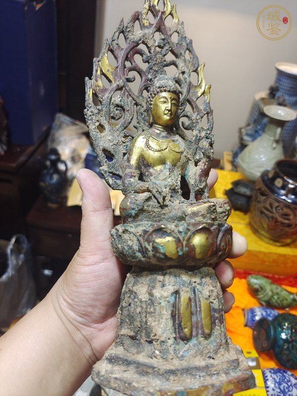 古玩銅器銅鎏金佛像真品鑒賞圖
