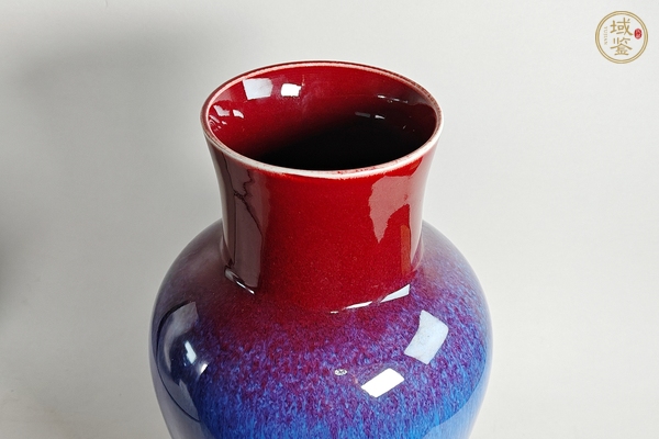 古玩陶瓷鈞紅窯變釉觀音瓶真品鑒賞圖