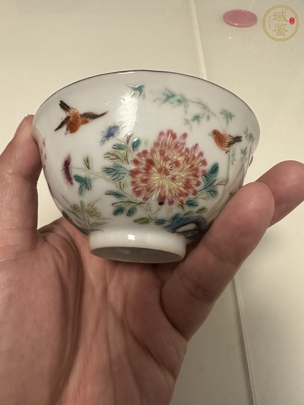 古玩花鳥紋粉彩小碗真品鑒賞圖