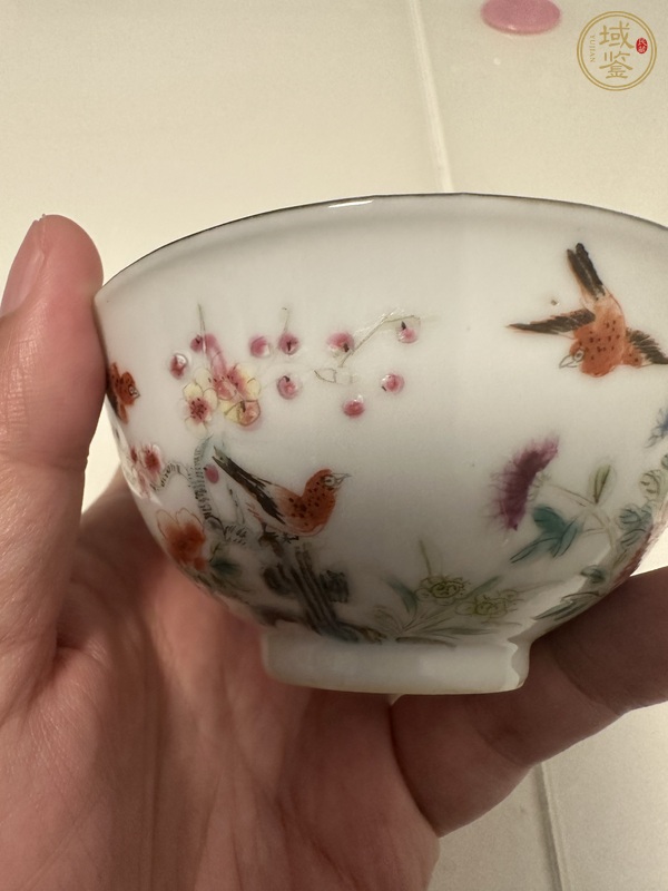 古玩陶瓷花鳥(niǎo)紋粉彩小碗真品鑒賞圖