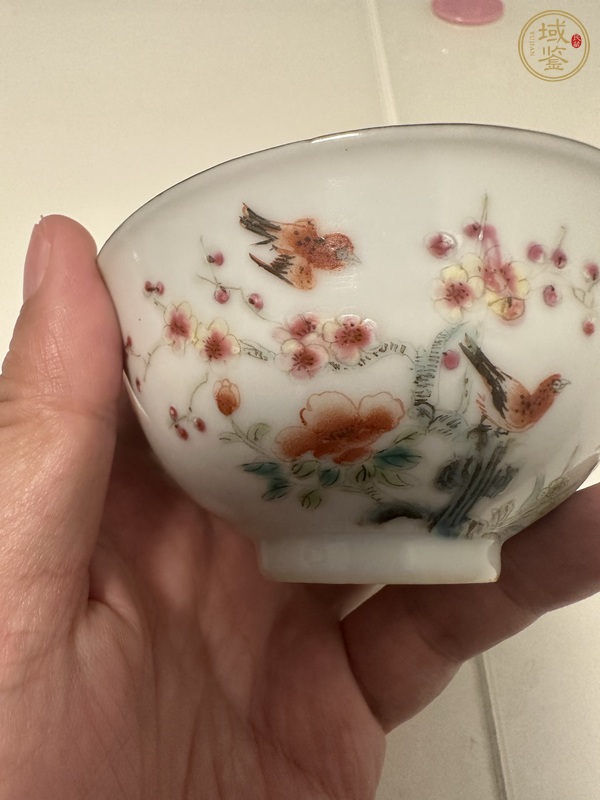 古玩陶瓷花鳥(niǎo)紋粉彩小碗真品鑒賞圖