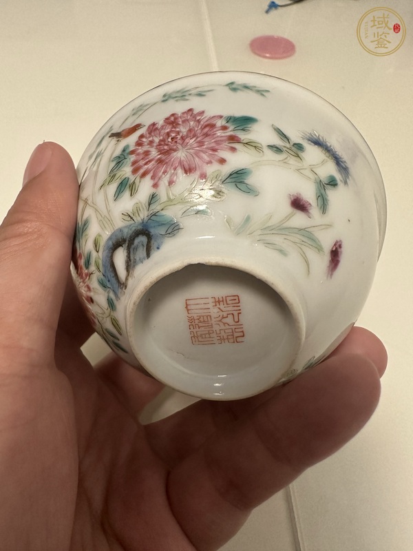 古玩陶瓷花鳥(niǎo)紋粉彩小碗真品鑒賞圖