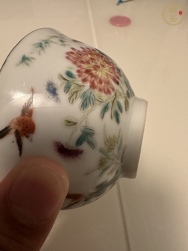 古玩陶瓷花鳥(niǎo)紋粉彩小碗真品鑒賞圖