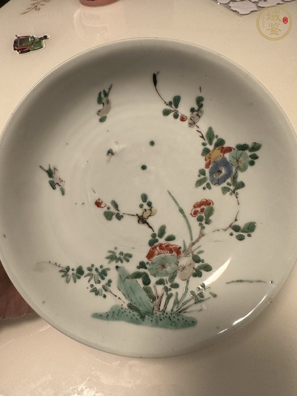 古玩花鳥紋五彩盤真品鑒賞圖