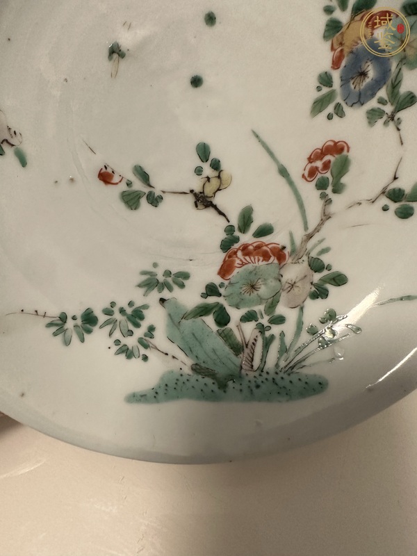 古玩陶瓷花鳥紋五彩盤真品鑒賞圖