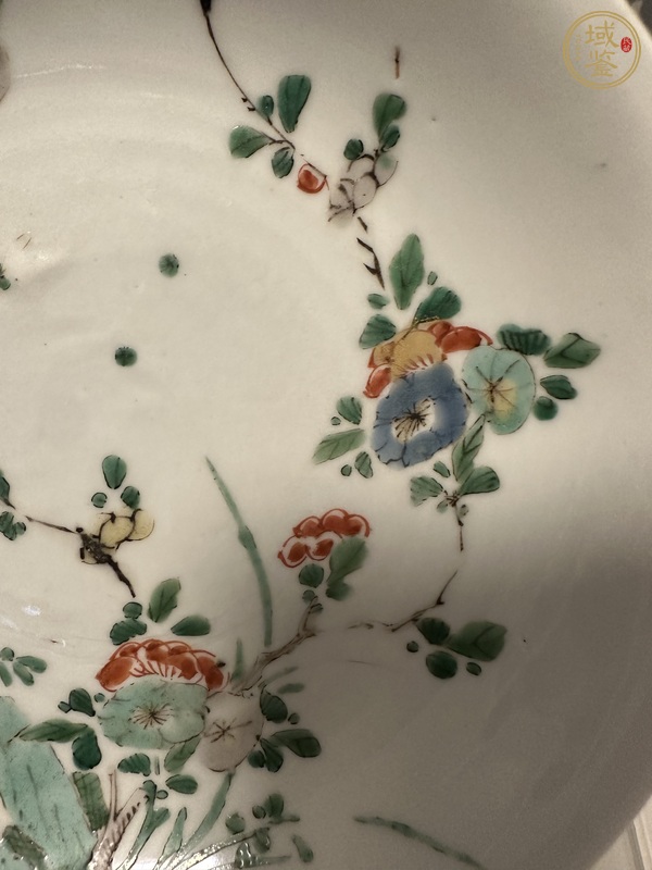 古玩陶瓷花鳥紋五彩盤真品鑒賞圖