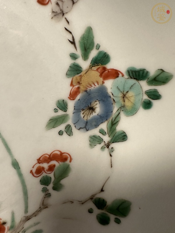 古玩陶瓷花鳥紋五彩盤真品鑒賞圖