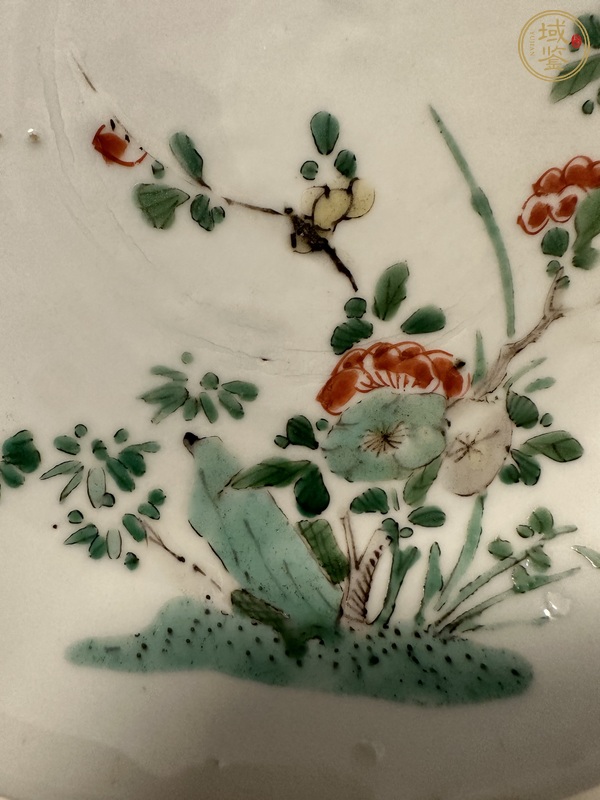 古玩陶瓷花鳥紋五彩盤真品鑒賞圖