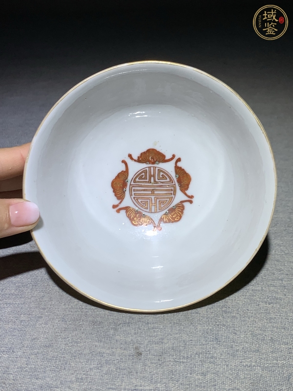 古玩陶瓷吉語紋粉彩碗真品鑒賞圖