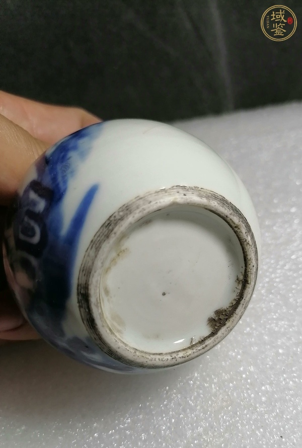 古玩陶瓷青花人物紋水盂真品鑒賞圖