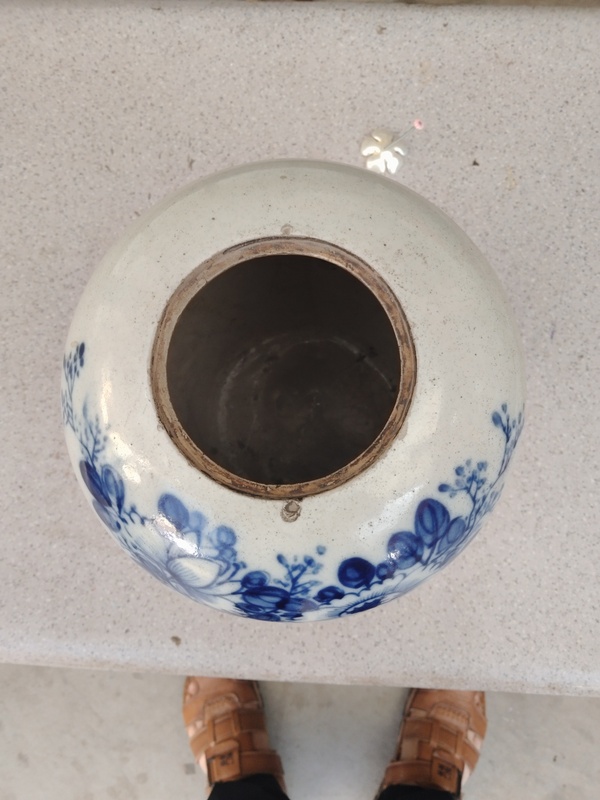 古玩陶瓷青花博古花卉紋冬瓜罐拍賣，當前價格1566元