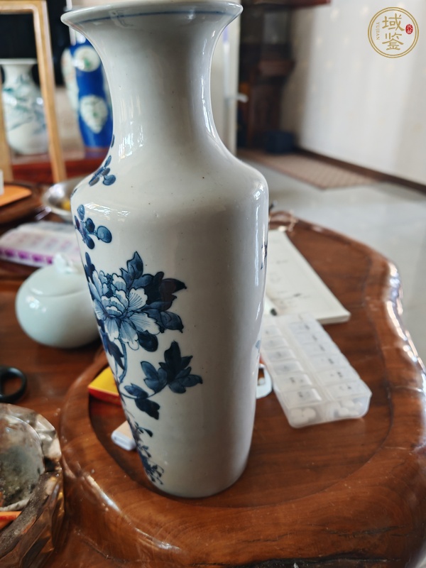 古玩陶瓷青花花鳥紋撇口瓶真品鑒賞圖