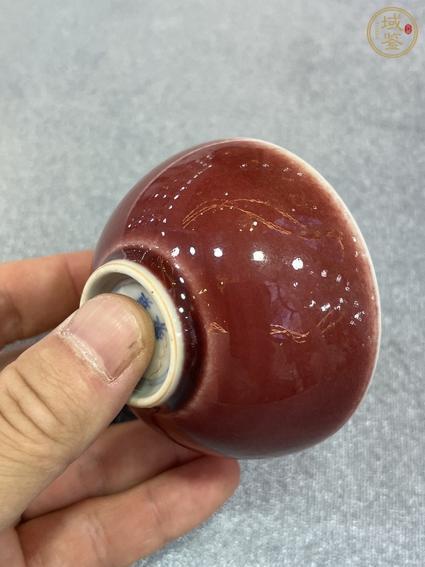 古玩陶瓷霽紅釉茶碗真品鑒賞圖