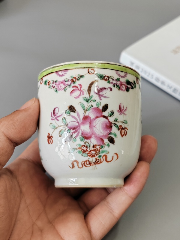 古玩陶瓷乾隆胭脂紅釉粉彩杯·全品拍賣，當前價格101元