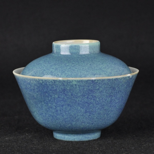 古玩陶瓷民國(guó)爐鈞釉蓋碗拍賣(mài)，當(dāng)前價(jià)格3600元