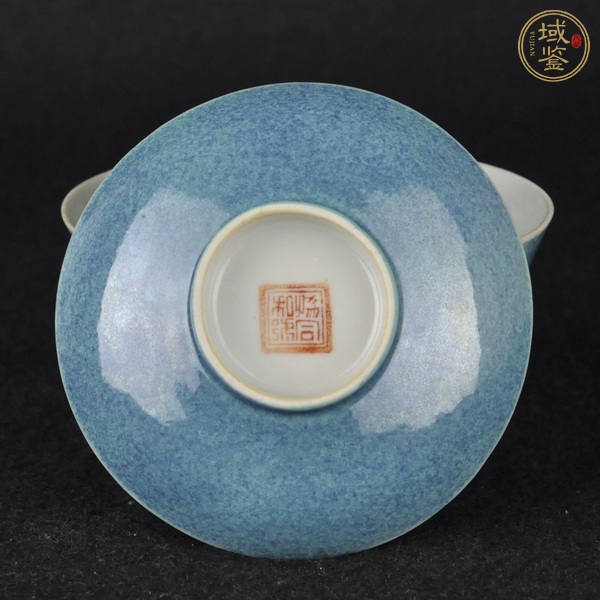 古玩陶瓷爐鈞釉蓋碗真品鑒賞圖
