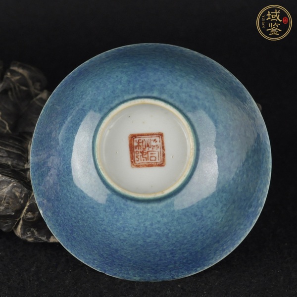 古玩陶瓷爐鈞釉蓋碗真品鑒賞圖