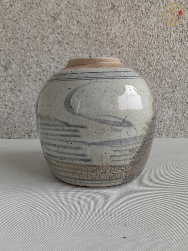 古玩陶瓷青花山水人物罐真品鑒賞圖