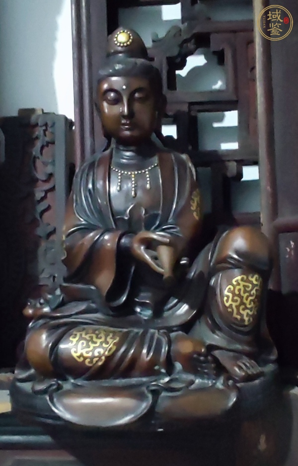 古玩字畫銅大自在觀音坐像真品鑒賞圖