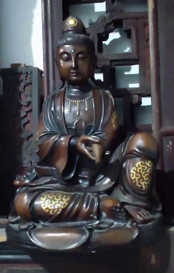 古玩字畫銅大自在觀音坐像拍賣，當前價格39998元