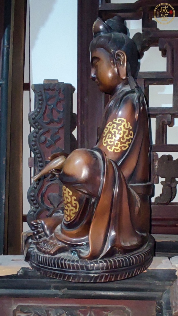 古玩字畫銅大自在觀音坐像真品鑒賞圖