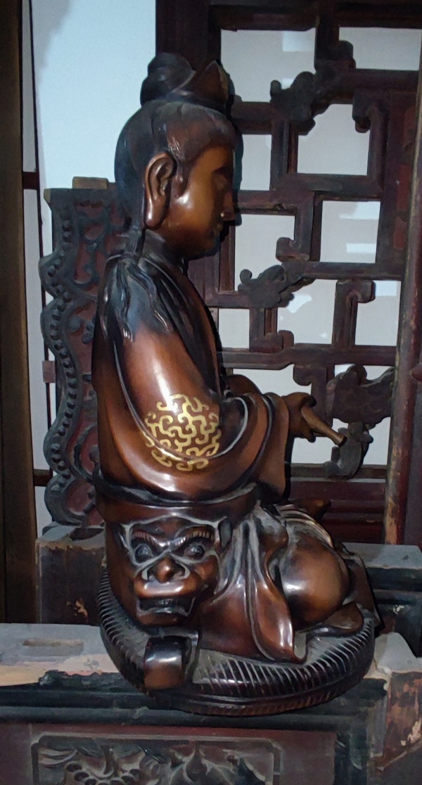 古玩字畫銅大自在觀音坐像拍賣，當前價格39998元