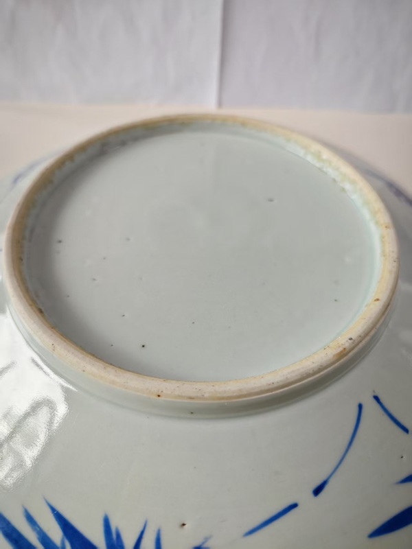 古玩陶瓷清中晚期青花山水人物紋盤拍賣，當前價格6666元