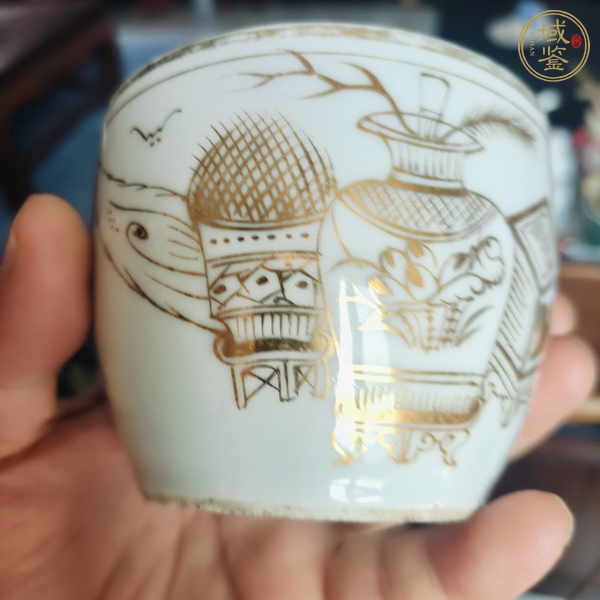 古玩陶瓷描金糖缸真品鑒賞圖