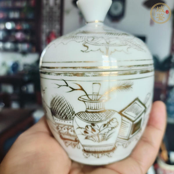 古玩陶瓷描金糖缸真品鑒賞圖